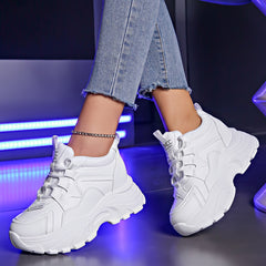 Women's Winter Height Increase Sneakers Thick Sole Warm Sports Shoes