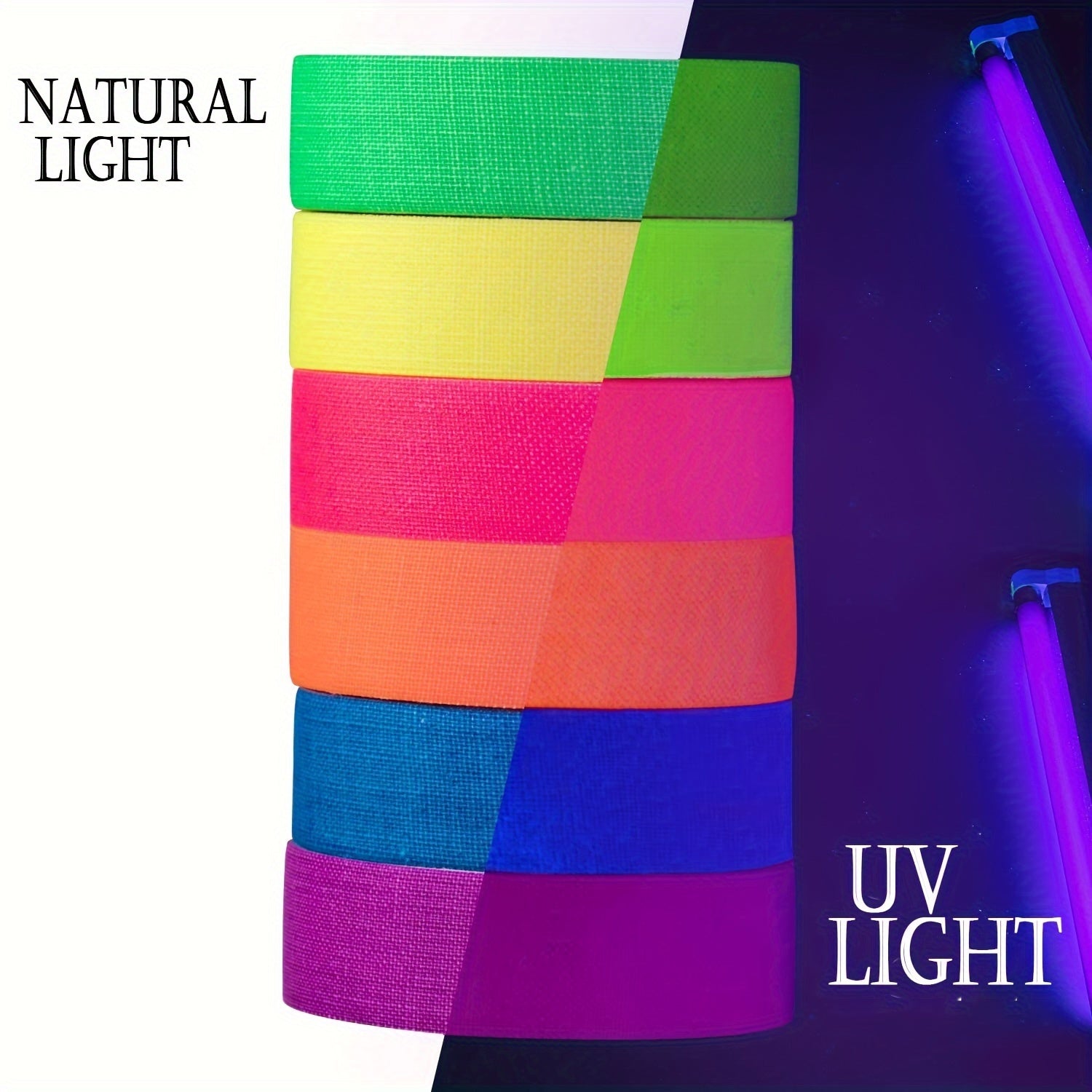 Fluorescent Neon Tape 6 Colors 1.5m Per Roll
