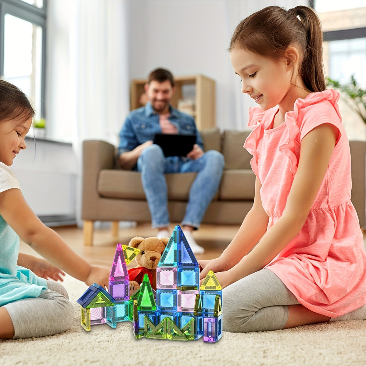 26 42pcs Mini Magnetic Building Blocks Travel Set with Iron Storage Box