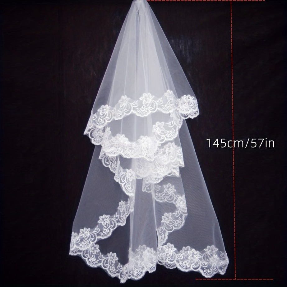 Bridal Veil With Comb Cape 1m Long Wedding Cloak Bride Shawl Tulle Cape
