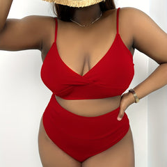 Ribbed Wrap Top & High Rise Panty Bikini Set