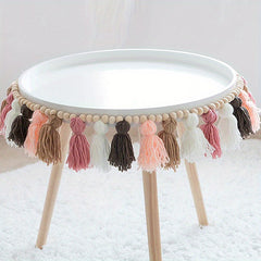 Boho Tassel Garland With Wooden Beads for Wall Decor