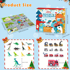 24 Days Advent Calendar 12 Dinosaurs 12 Pull Back Cars Stocking Stuffers Toys