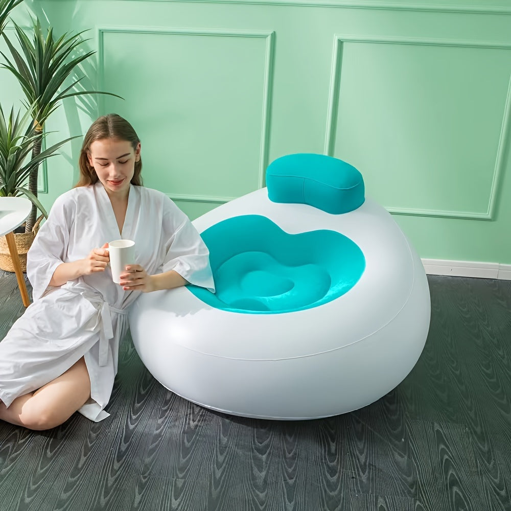 Single Person Inflatable Flocking Sofa Love Shaped Sofa for Home Decoration