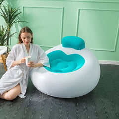Single Person Inflatable Flocking Sofa Love Shaped Sofa for Home Decoration
