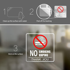 4 Pack No Smoking No Vaping Sign 15 24cmX 15 No Smoking Window Sticker Vinyl