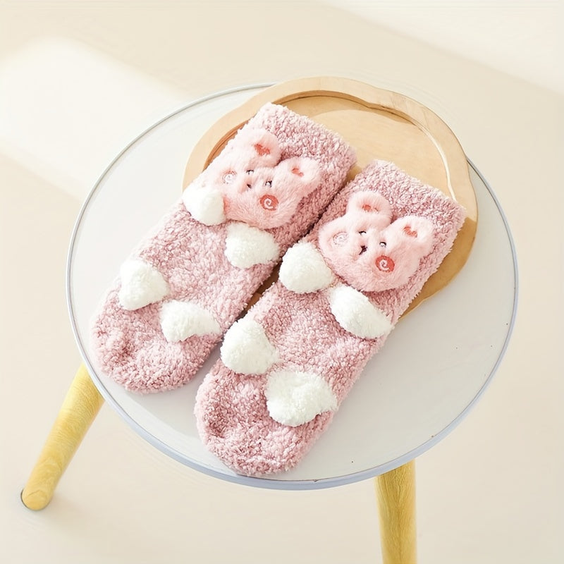 Baby Girl's Non Slip Socks Animal Doll Bottom Rubber Dot Soft Socks