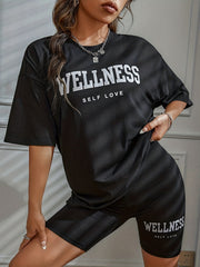 Print Lounge Set Short Sleeve & Shorts Women's Loungewear