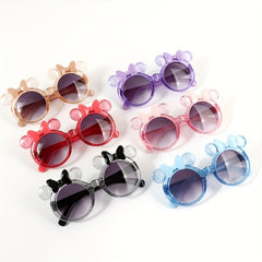 Bowknot Kids Sunglasses Round Frame Girls UV Protection