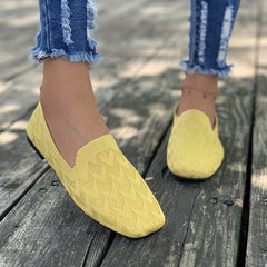 Women's Geometric Braided Flat Shoes Slip On Soft Sole Casual Outdoor Shoes