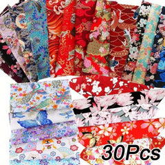 30pcs Japanese Fabric Print DIY Patchwork Material Set