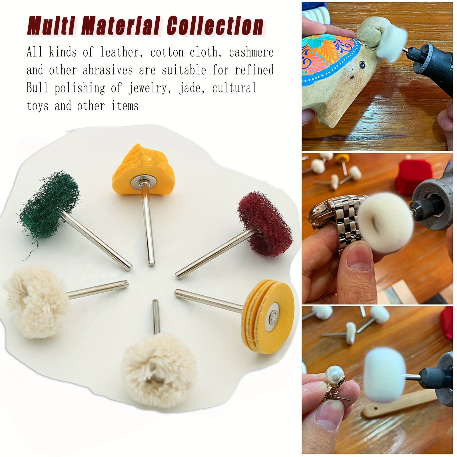 6pcs Mini Drill Abrasive Brush Nylon Buffing Polishing Wheel Rotary Tool Set