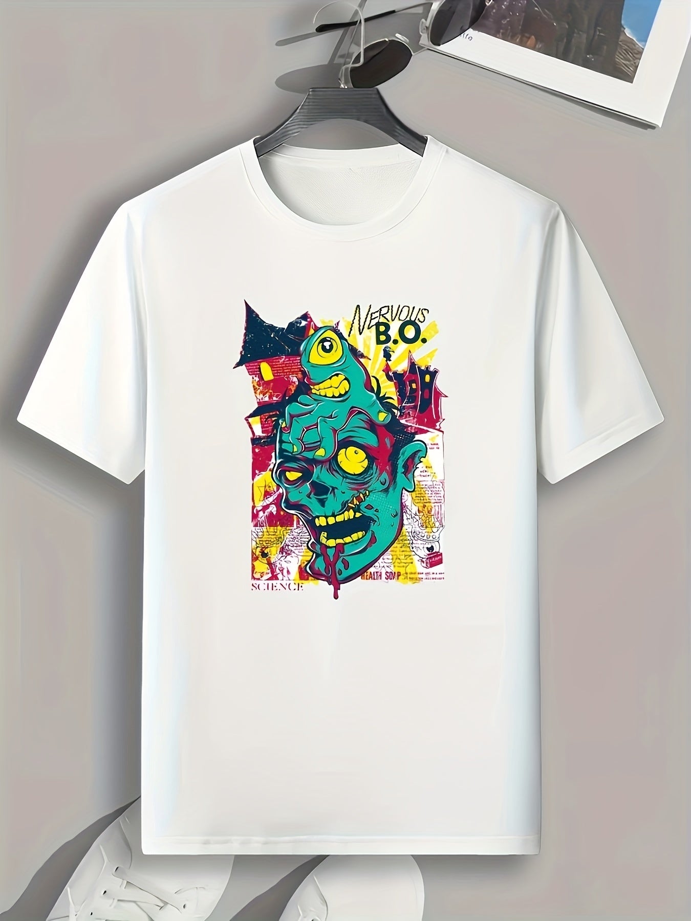 Monster Print Men's GraphicT-shirt Casual Comfy Tees For Summer