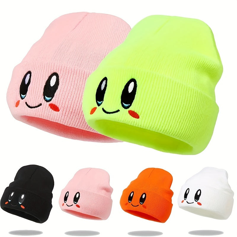 Hot Pink Face Embroidered Beanie
