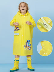 Kids Dinosaur Print Hooded Raincoat