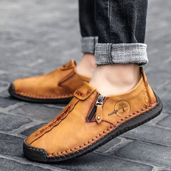 Men's Comfy Stitch Slip On Loafer Shoes Casual Outdoor Anti skid Flat Shoes