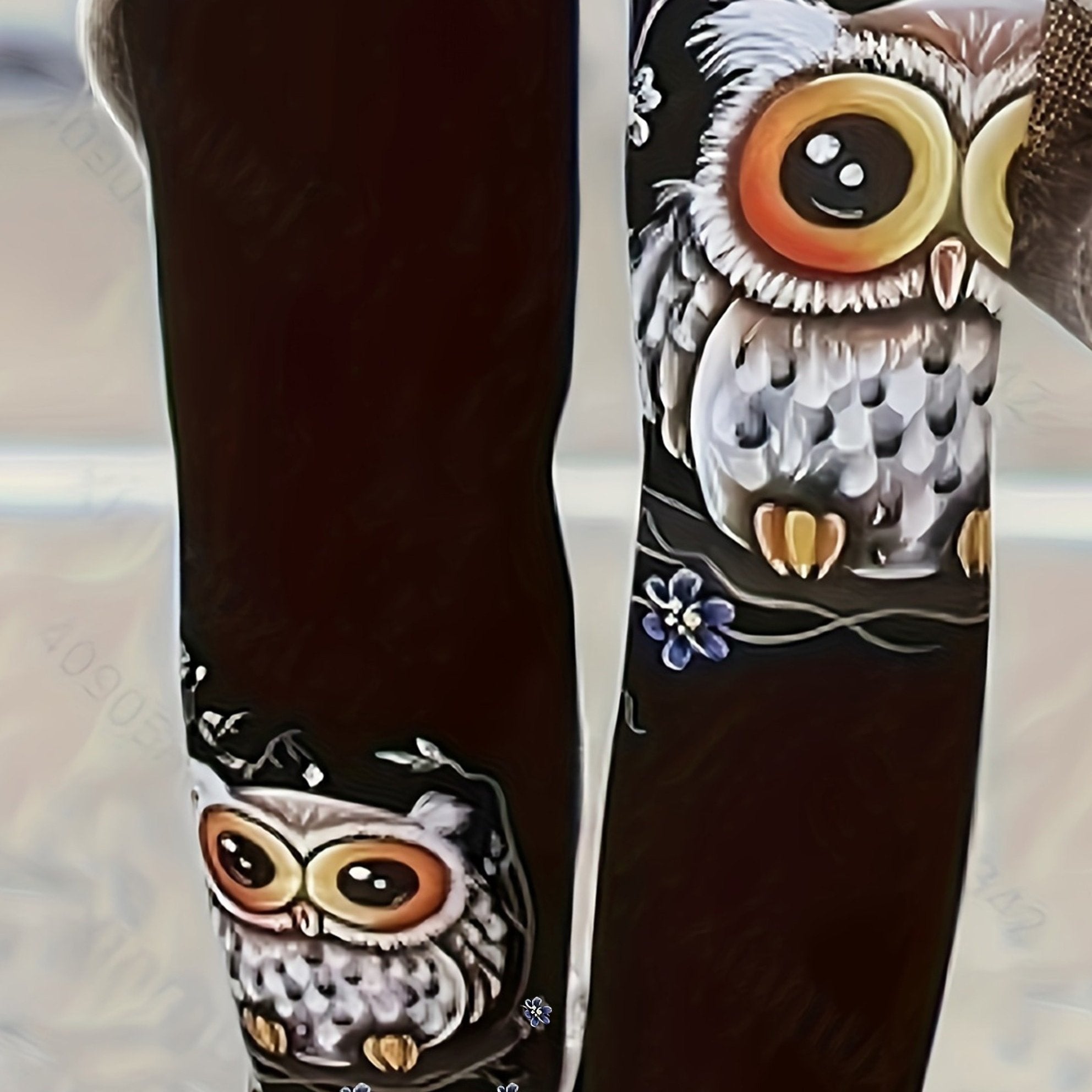 Women's Plus Owl Print High Rise Leggings