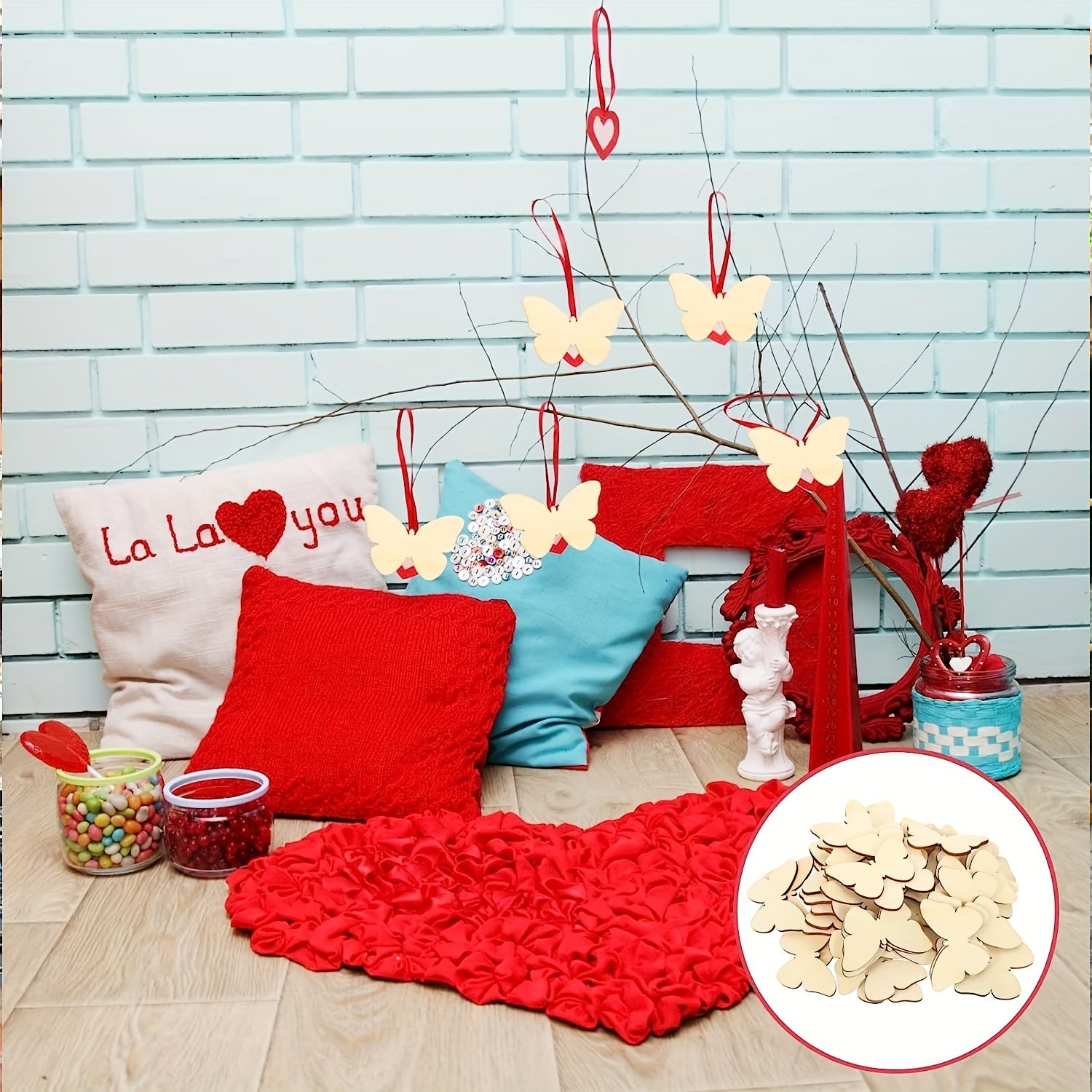 20pcs Wooden Butterfly Craft Blanks Natural Hollow Out Shape Wooden Butterfly