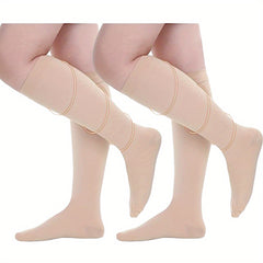 2 Pairs Plus Size Compression Socks 15-20 mmHg for Circulation Support