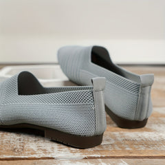 Women's Knitted Flat Shoes Soft Sole Slip-On Casual Non Slip Flats