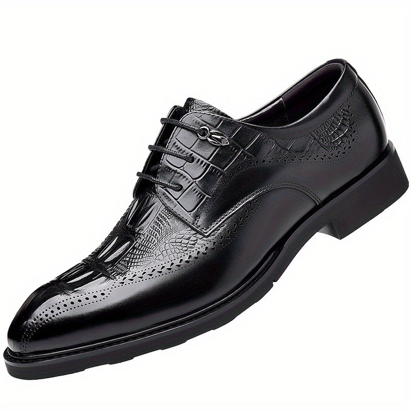 Men's Brogue Derby Shoes Lace up Front Textured Dress Shoes