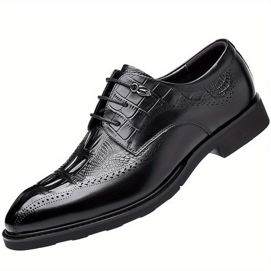 Men's Brogue Derby Shoes Lace up Front Textured Dress Shoes
