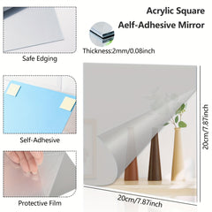 Acrylic Mirror Stickers Non Glass Self adhesive Removable Mirror Wall Decals