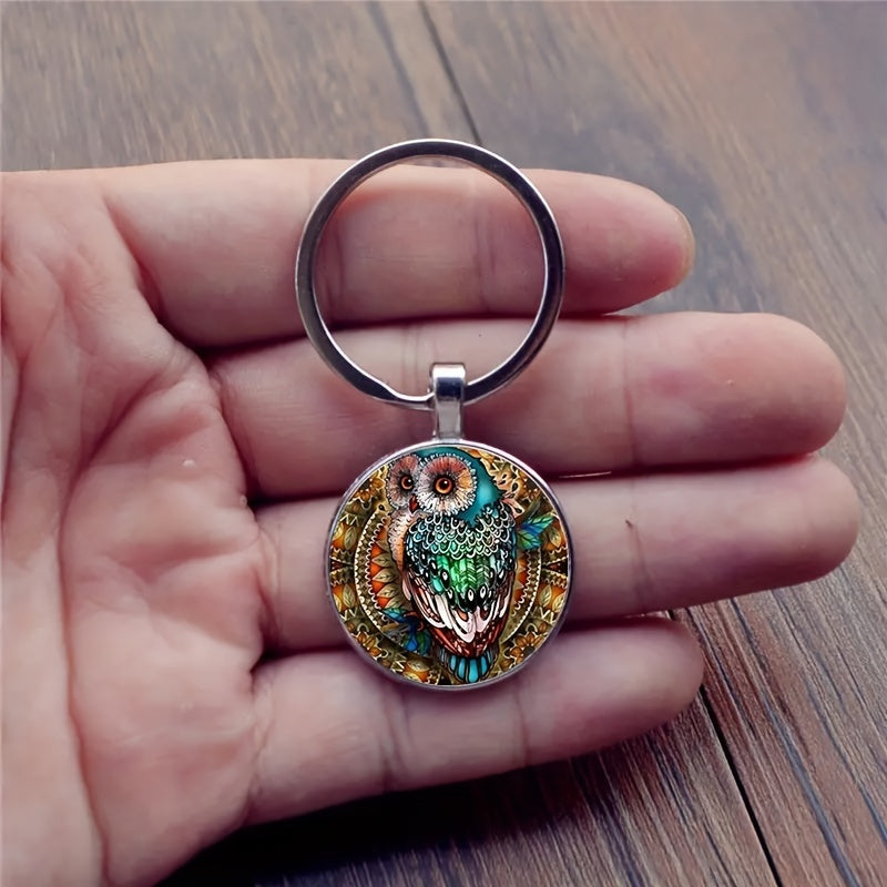 Boho Owl Keychain Retro Animal Key Ring Purse Bag Backpack Car Key Charm