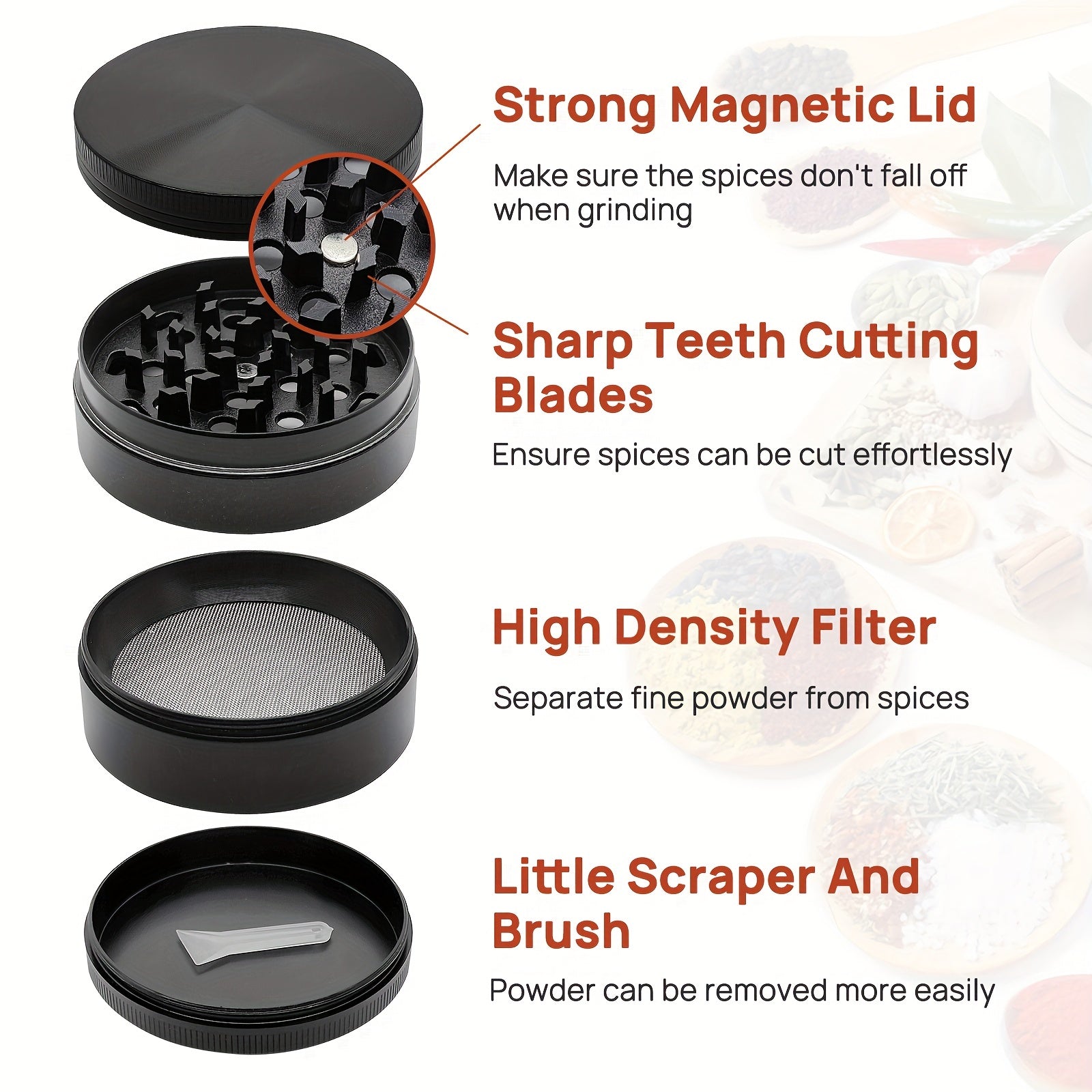 Large Grinder Perfect for Chefs 7 Colors