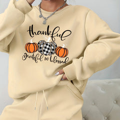 Thanksgiving 2 Piece Set Pumpkin Sweatshirt & Shorts
