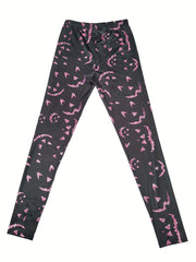 Graphic Print Skinny Leggings Casual Every Stretchy Leggings Women's Clothing
