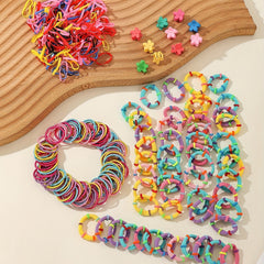 410pcs Colorful Elastic Ponytail Holder Hair Styling Kit