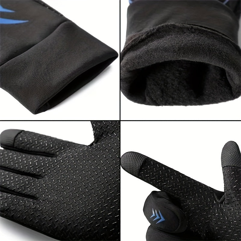 Winter Non slip Warm Gloves, Touch Screen Waterproof for Hiking Skiing Fishing