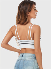 Stripe Ribbed Tank Bralettes Women's Lingerie