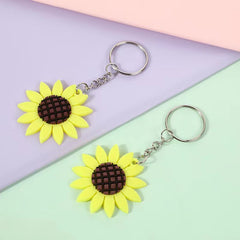 Acrylic Sunflower Keychain, Floral Bag Accessory