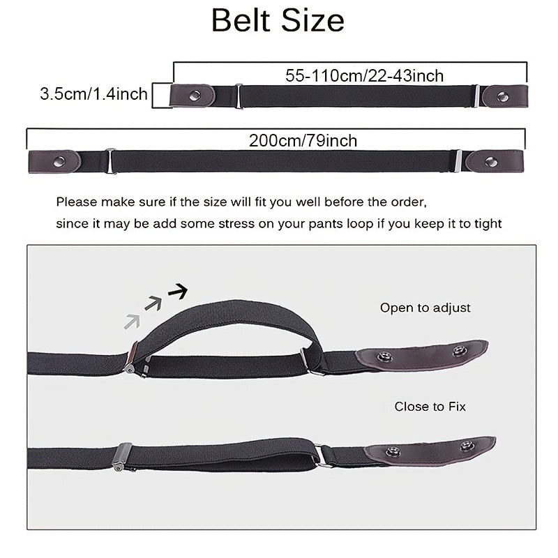 No Buckle Elastic Waist Belt Men Adjustable Comfortable Jeans Solution