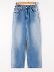 Girls Ombre High Waist Wide Leg Denim Pants