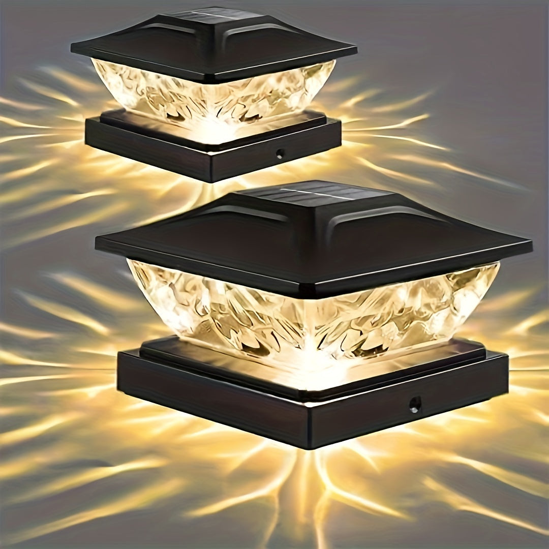 2 Modes Solar Deck Fence Lights IP65 Waterproof Solar Powered Light Fit Posts