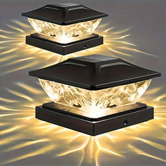 2 Modes Solar Deck Fence Lights IP65 Waterproof Solar Powered Light Fit Posts