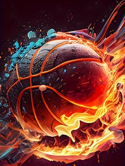 Kids Block Flame Basketball 3D Print Casual Short Sleeve T-shirt