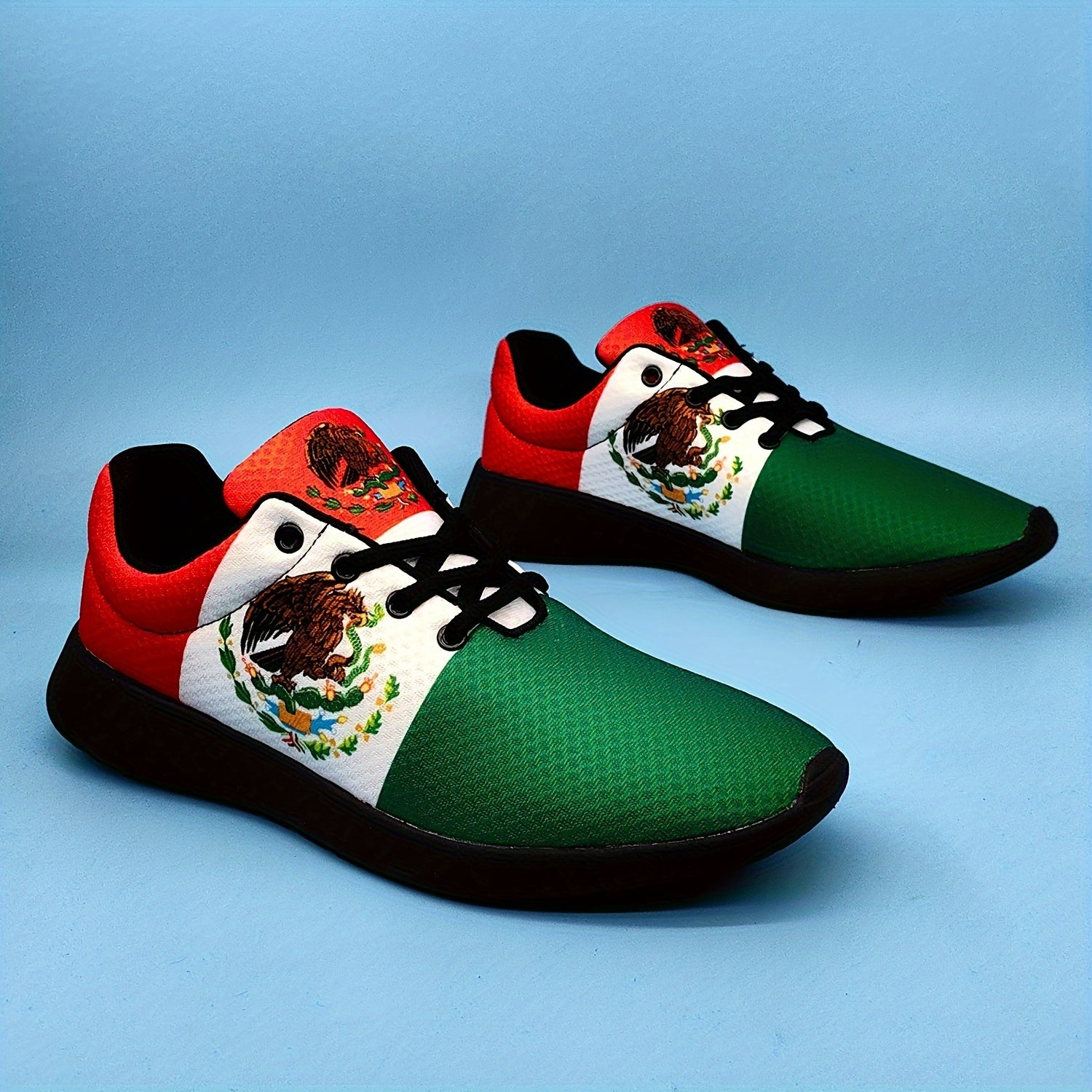Mexican Flag Pattern Soft Sneakers Lightweight Running Shoes