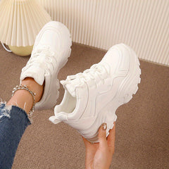 Women's Chunky Lace Up Platform Sneakers Thick Sole Walking Shoes
