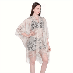 Boho Flower Hollow Out Shawl Large Tassel Scarf Thin Breathable Wraps