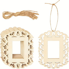 12 Pcs Wooden Picture Frames For Crafts And DIY Ornaments