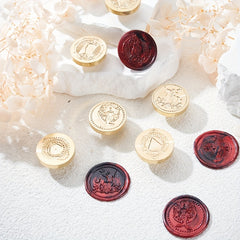 Fire Lacquer Brass Relief Seal with Magical Lion Head Pattern