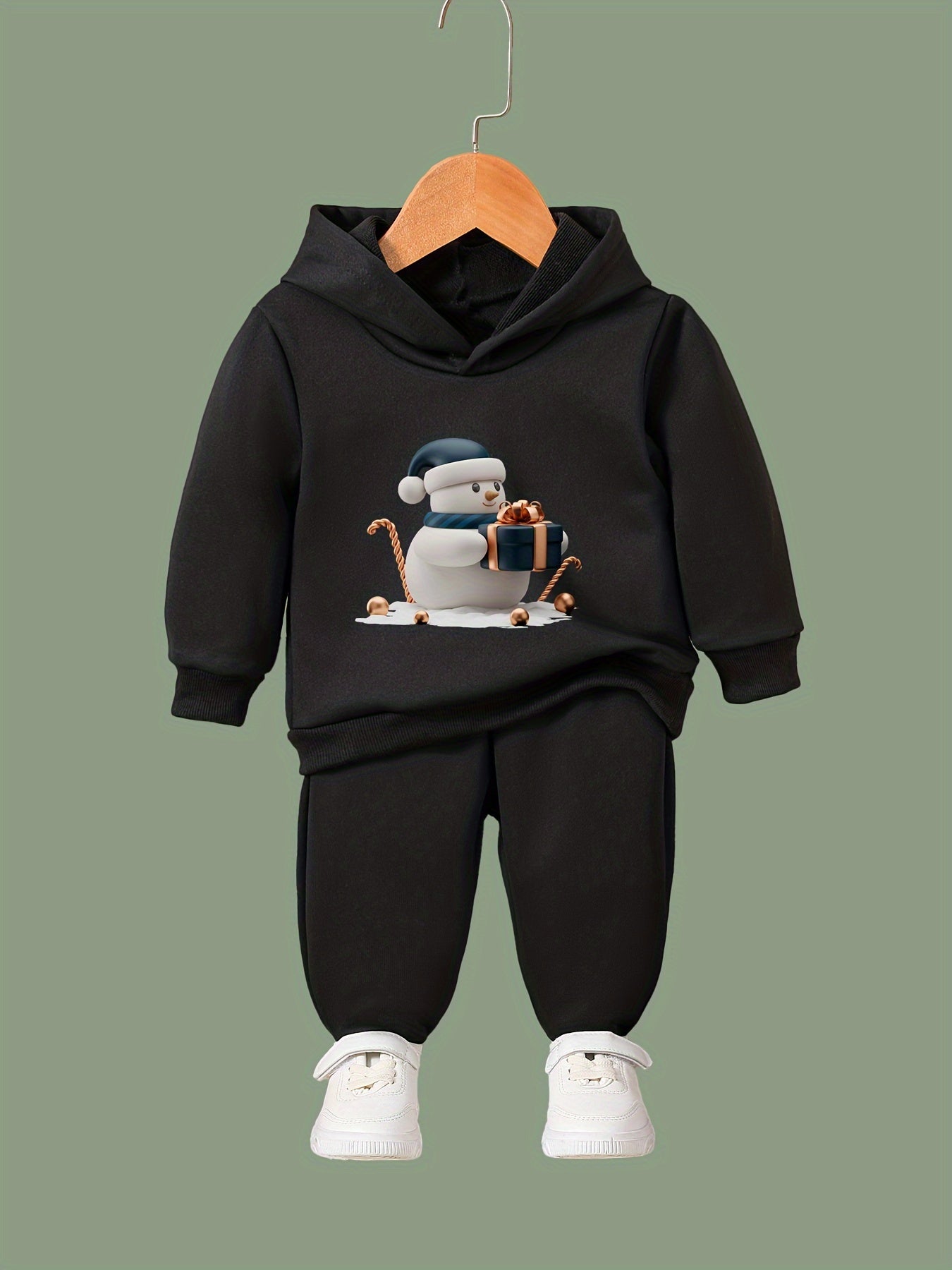 Girls Snowman Hooded Sweatshirt Set