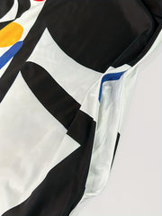 Abstract Figure Print Maxi Dress With Pockets