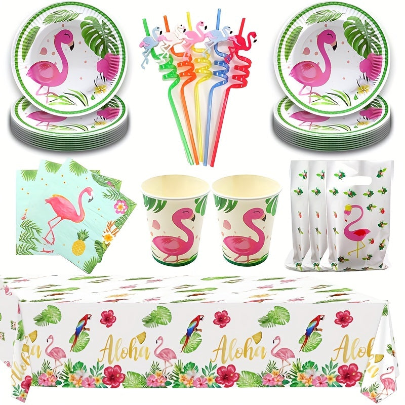 Flamingo Party Supplies Set Tropical Decorations For Birthday Favors