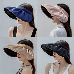 Foldable Shell Visor Hat UV Protection Wide Brim Sun Hat