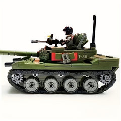 Tank Model Building Blocks Toy Set T 85 Main Battle Trucks with Soldiers Figures